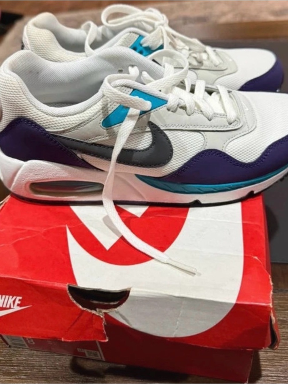 Nike Kids White, Purple & Teal Athletic Sneakers